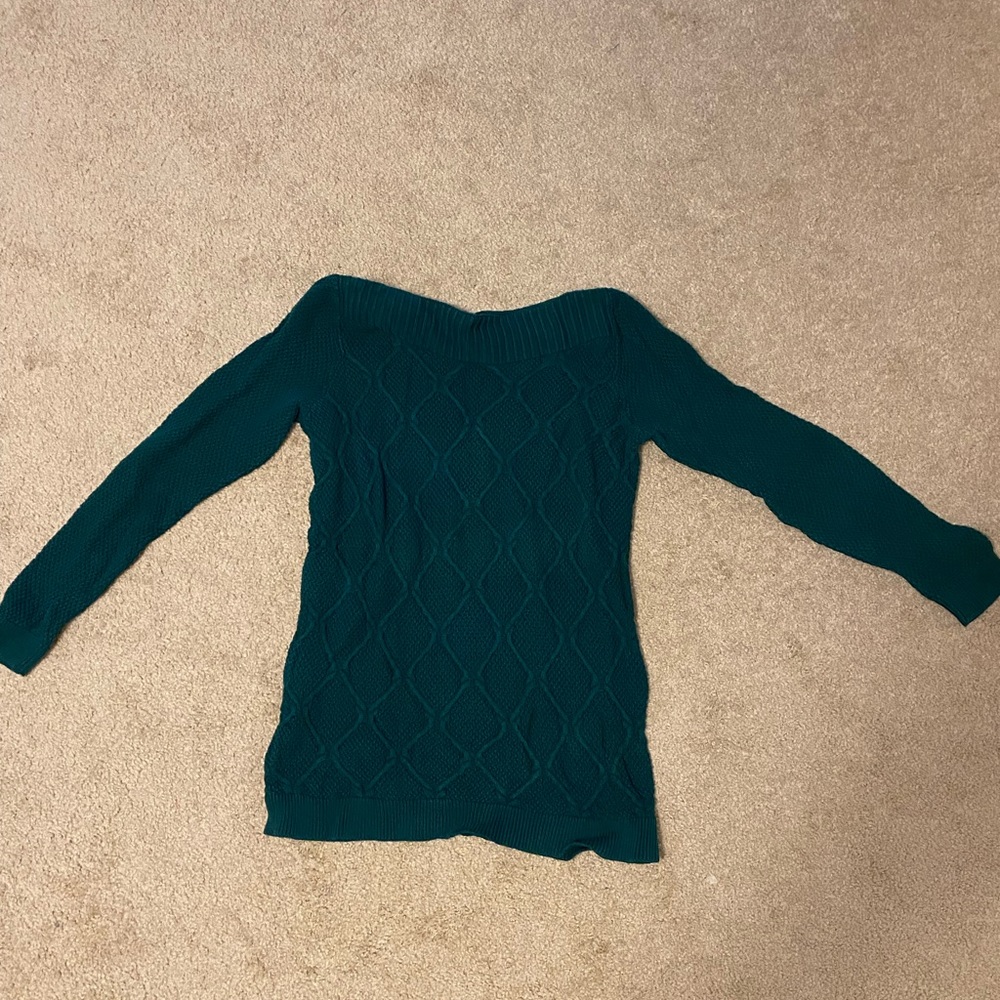 LOFT Teal Crew Neck Sweater
